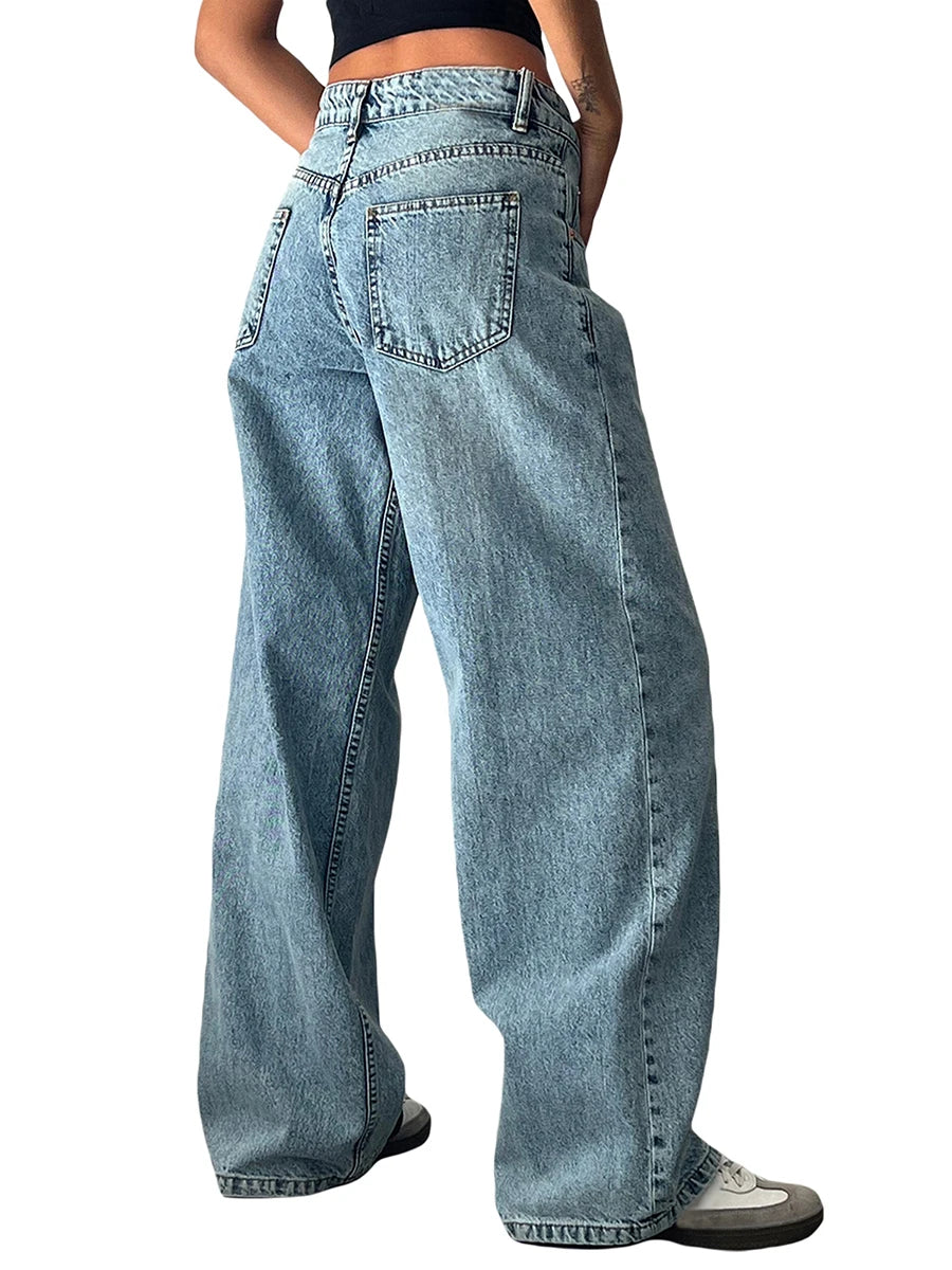 hirigin - Y2K Vintage Low Rise Baggy Jeans