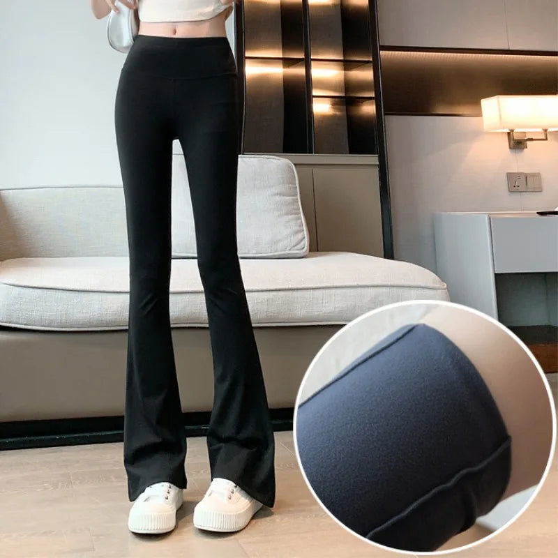 High Waist Flared Thermal Pants