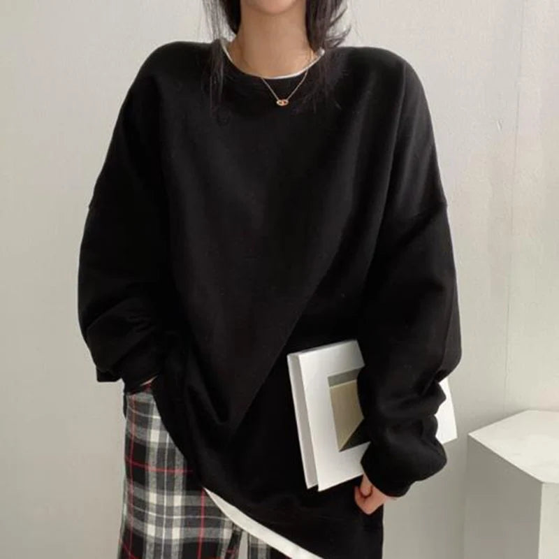 Oversized Hoodie - Long Sleeve Loose-Fit Sweatshirt 