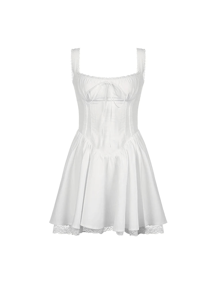 Elegant Square Collar A-Line Corset Dress